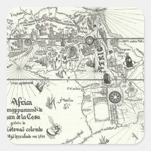 Map of Africa   1500 Square Sticker