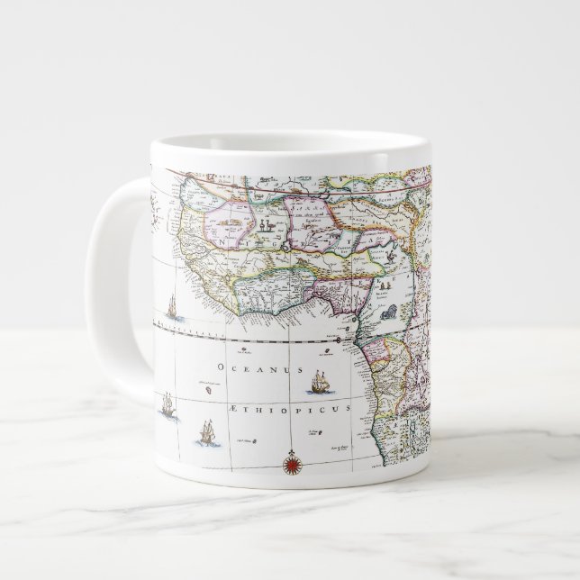 Map of Africa | 1696 Large Coffee Mug (Front Left)