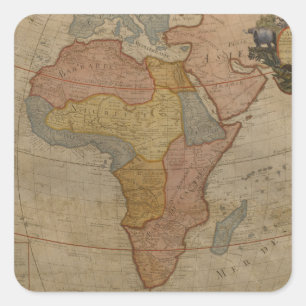 Map of Africa   1700 Square Sticker