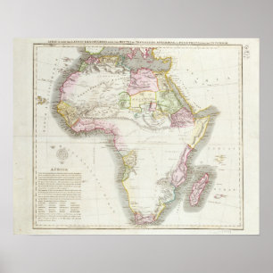 Map of Africa, 1821 Poster
