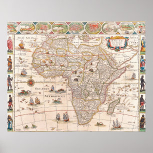 Map of Africa 3 Poster