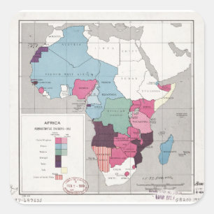 Map of Africa, Administrative Divisions (1957) Square Sticker