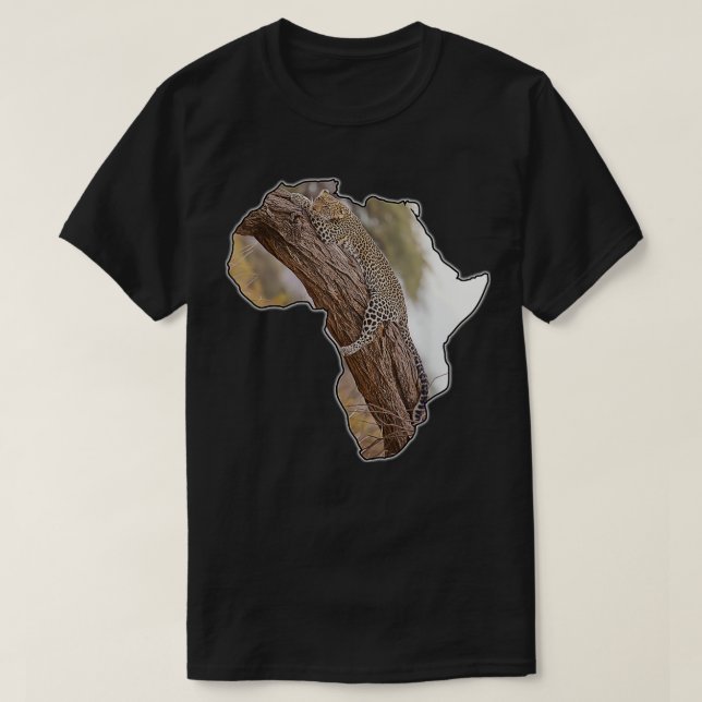 Map Of Africa African Big Cats African Wildlife T-Shirt (Design Front)