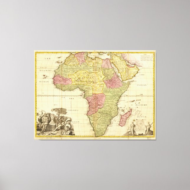 Map of Africa by John Senex (1725) Canvas Print (Front)