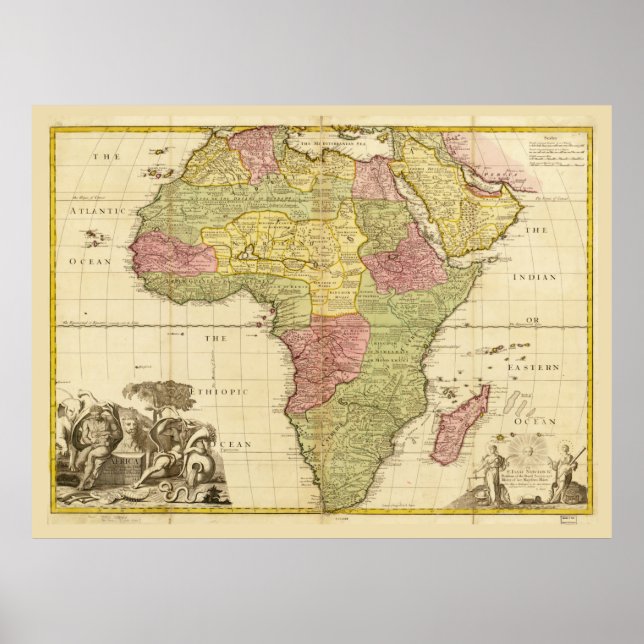 Map of Africa by John Senex (1725) Poster (Front)
