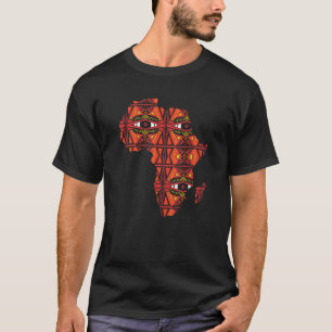 Map Of Africa Dashiki Tribal Print African America T-Shirt