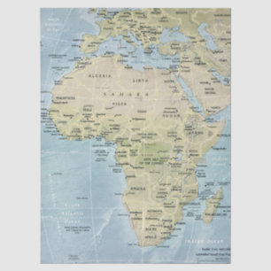 Map of Africa Decoupage Tissue Paper