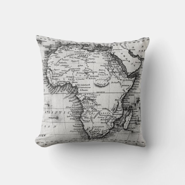 Map of Africa | Engraved by Thomas Stirling Cushion (Front)