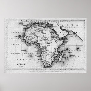 Map of Africa   Engraved by Thomas Stirling Poster