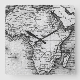 Map of Africa Engraved by Thomas Stirling Square Wall Clock