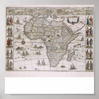 map of Africa from 1600 Poster