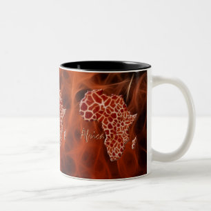 Map of AFRICA Giraffe Spots Wildlife Mug