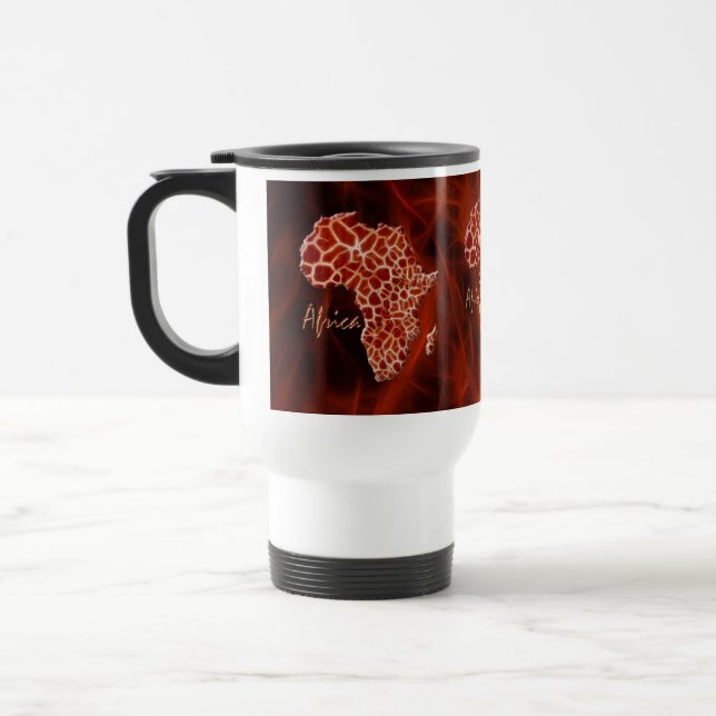 Map of AFRICA Giraffe Spots Wildlife Travel Mug (Left)