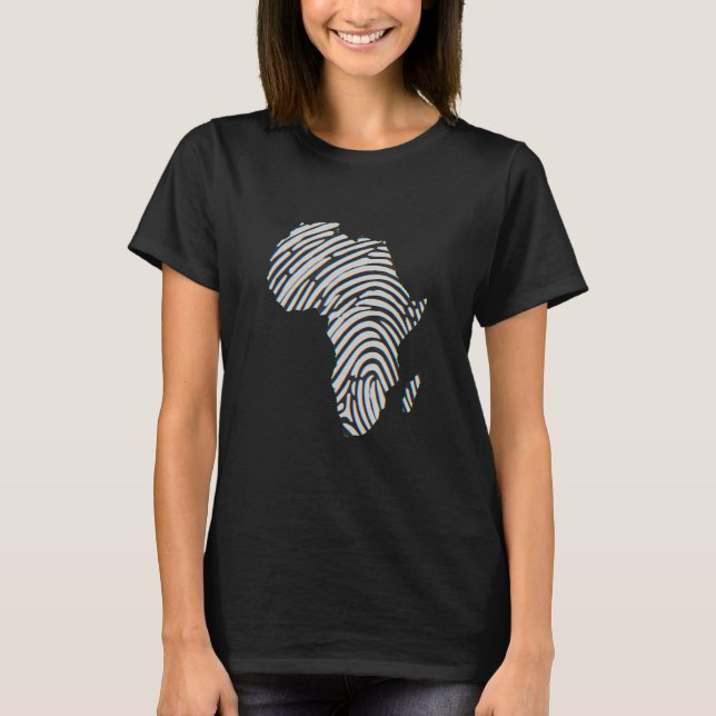 Map Of Africa In The Style Of A Fingerprint T-Shirt (Front)