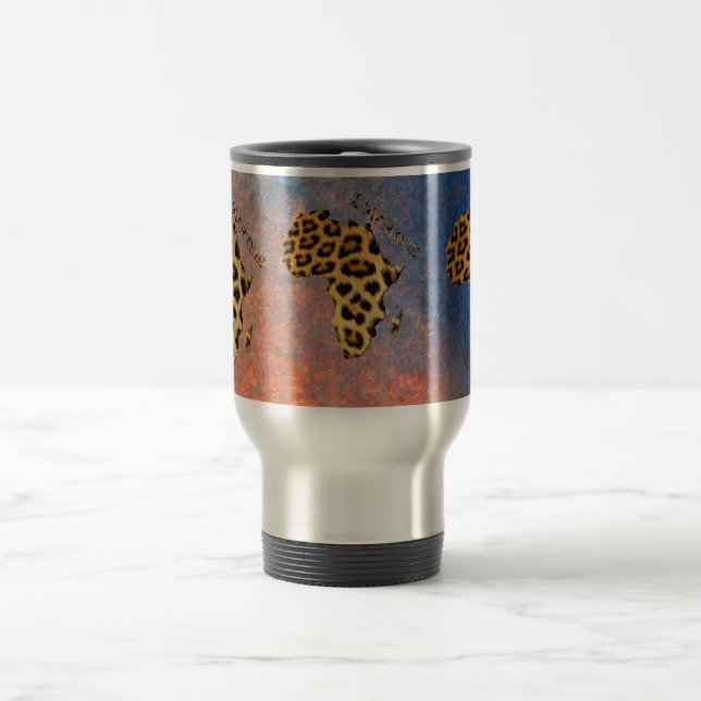 Map of AFRICA Leopard Spots Wildlife Mug (Center)