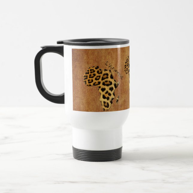 Map of AFRICA Leopard Spots Wildlife Mug (Left)