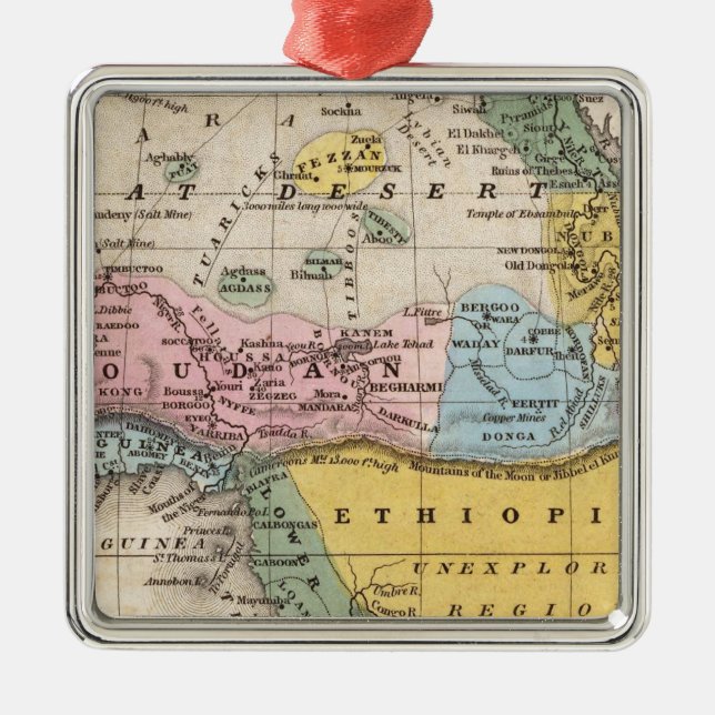 Map of Africa Metal Tree Decoration (Front)