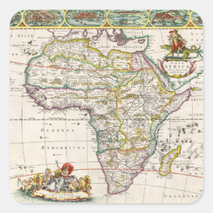 Map of Africa   Nova Africa Square Sticker