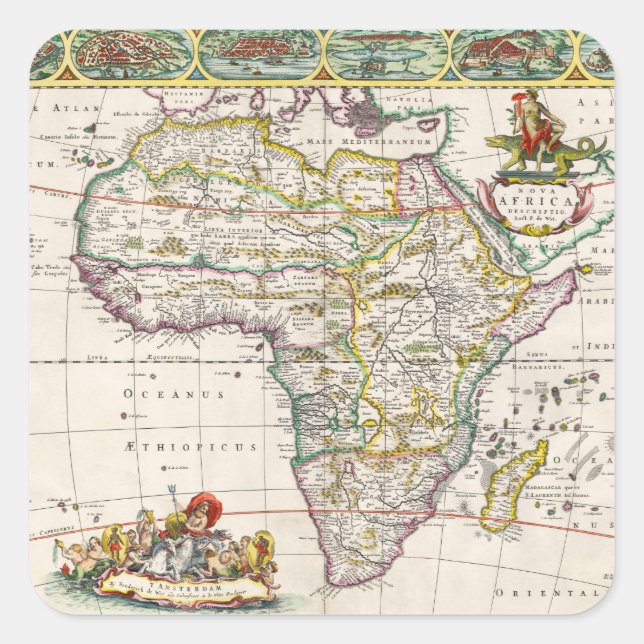 Map of Africa | Nova Africa Square Sticker (Front)