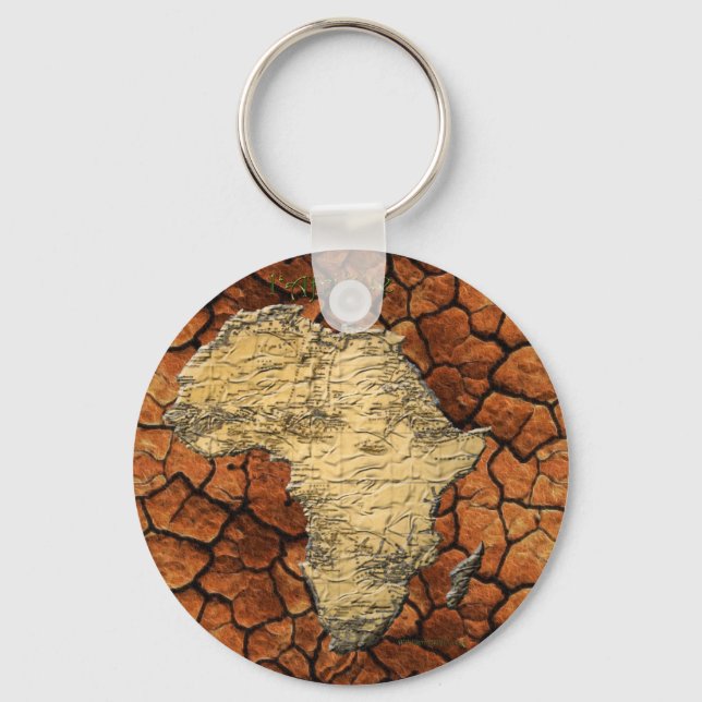 Map of AFRICA Parched Earth Collection Key Ring (Front)