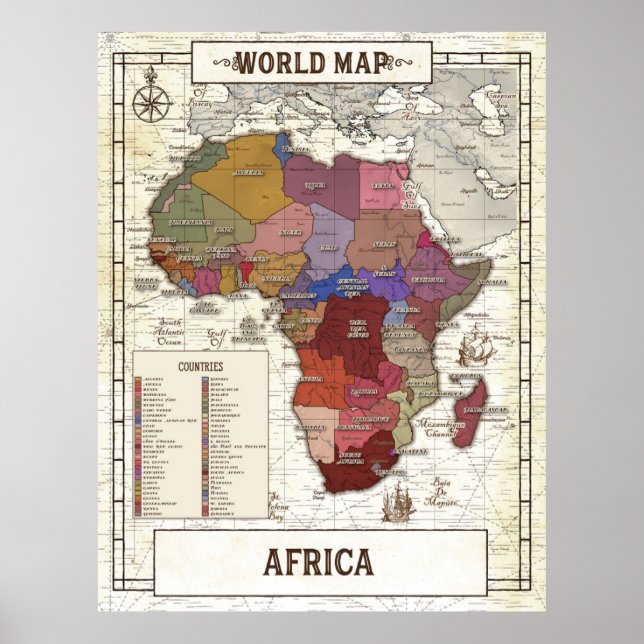 Map Of Africa Poster (Front)