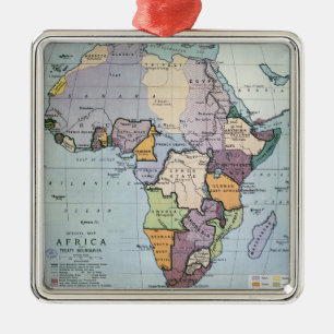 Map of Africa showing Treaty Boundaries, 1891 Metal Tree Decoration