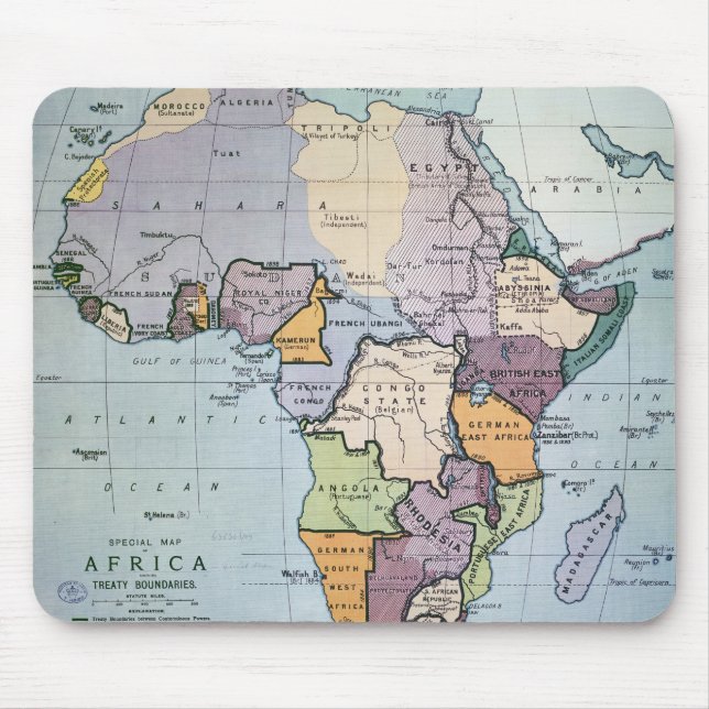Map of Africa showing Treaty Boundaries, 1891 Mouse Mat (Front)
