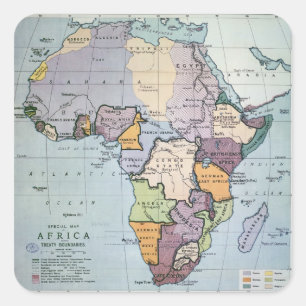 Map of Africa showing Treaty Boundaries, 1891 Square Sticker