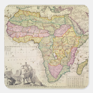 Map of Africa Square Sticker