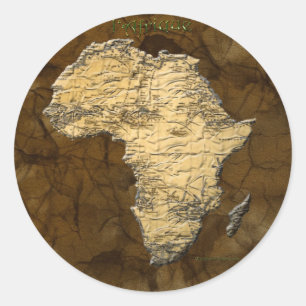 Map of Africa, The Dark Continent Classic Round Sticker