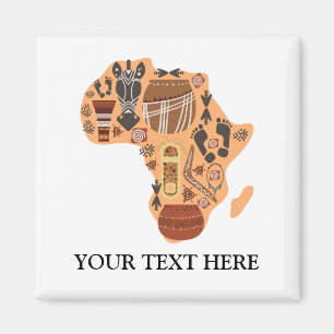 Map of Africa with African Culture Heritage Magnet