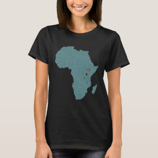 Map Of Africa With Heart Retro T-Shirt