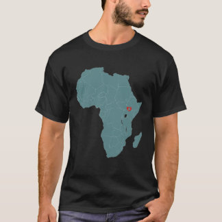Map Of Africa With Heart Retro T-Shirt