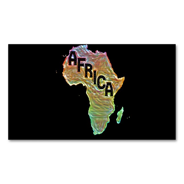 Map of Africa With Retro Africa Business Card Magn (Front)