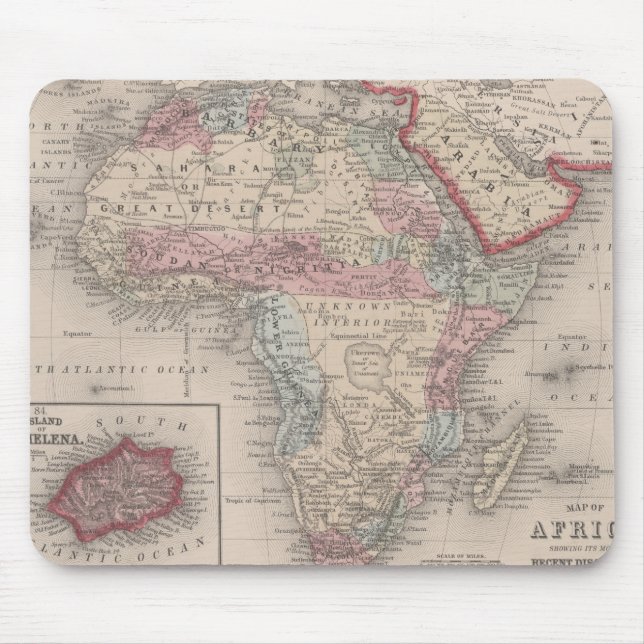 Map of Africa with St Helena Mouse Mat (Front)