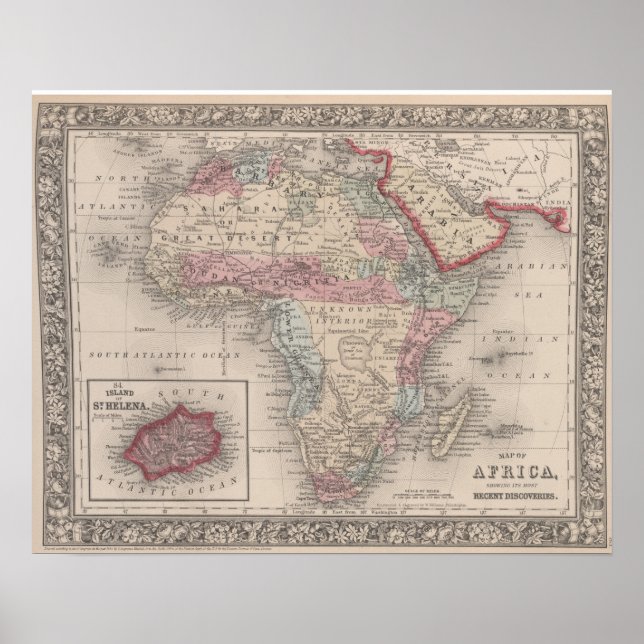 Map of Africa with St Helena Poster (Front)