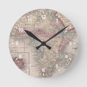 Map of Africa with St Helena Round Clock