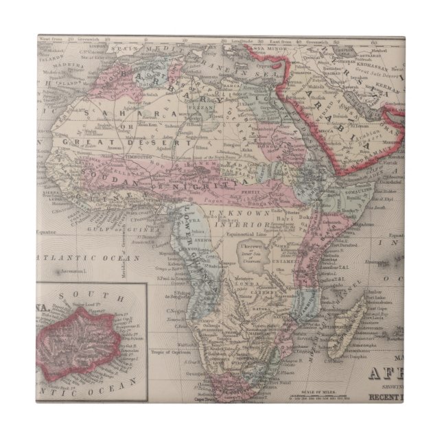 Map of Africa with St Helena Tile (Front)
