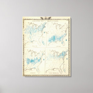 Map of Agriculture and wealth by colours Canvas Print
