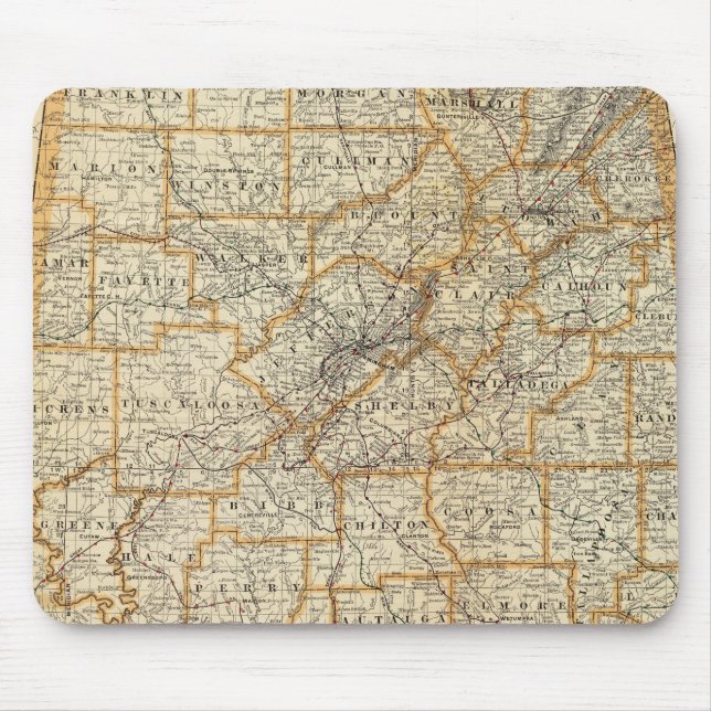 Map of Alabama Mouse Mat (Front)