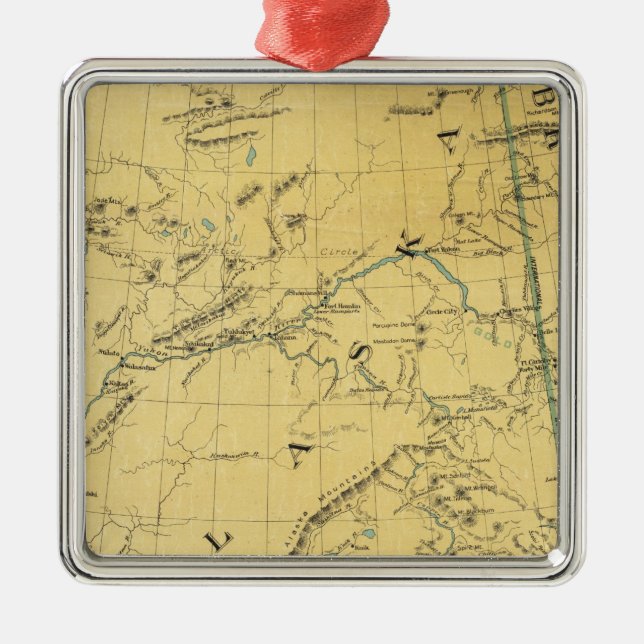 Map Of Alaska Metal Tree Decoration (Front)