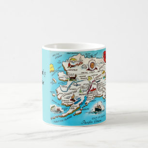 Map of Alaska & USA Postcard Coffee Mug