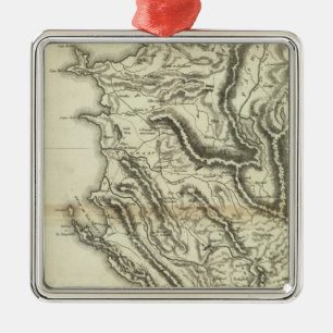 Map of Albania Metal Tree Decoration