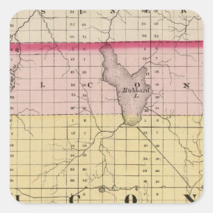 Map of Alcona County, Michigan Square Sticker