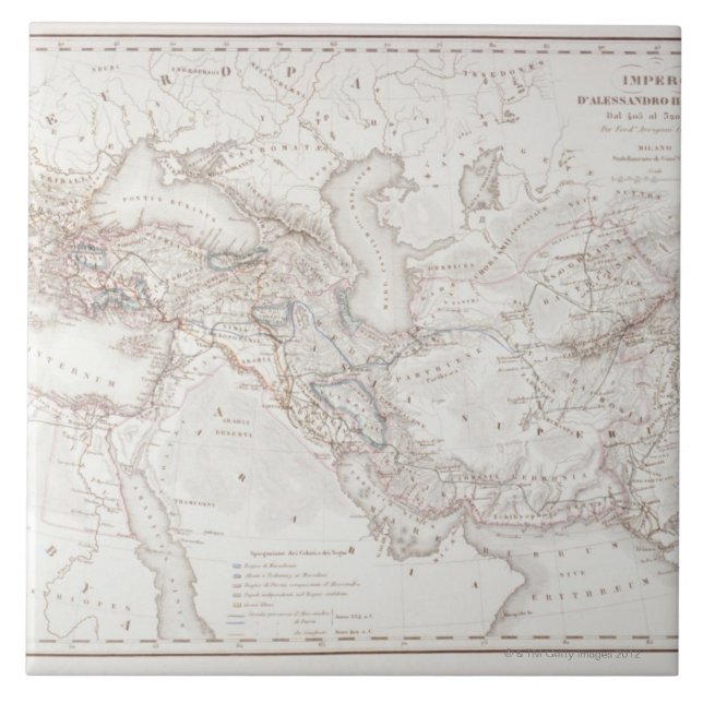 Map of Alexander the Greats Empire Tile (Front)