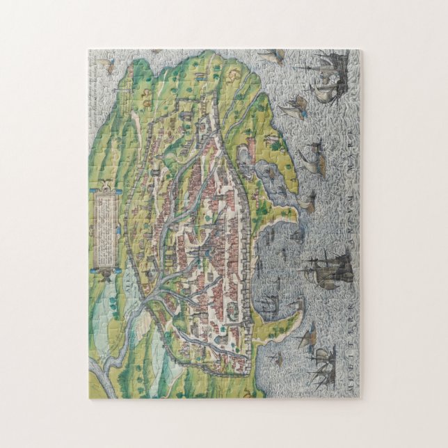 Map of Alexandria (1575) by Georg Braun Jigsaw Puzzle (Vertical)