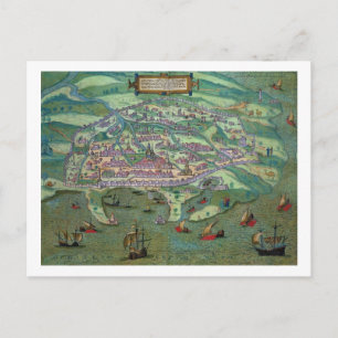 Map of Alexandria, from 'Civitates Orbis Terrarum' Postcard
