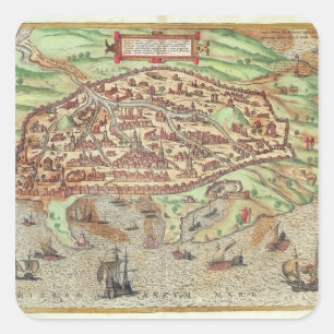 Map of Alexandria Square Sticker