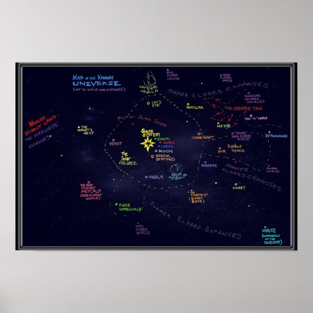 Map of Alibi Jones' Universe Poster (Front)