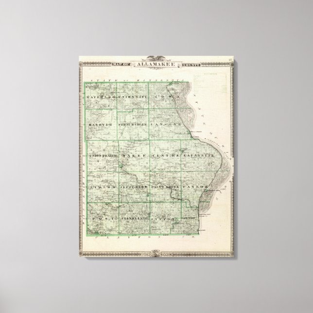Map of Allamakee County Canvas Print (Front)